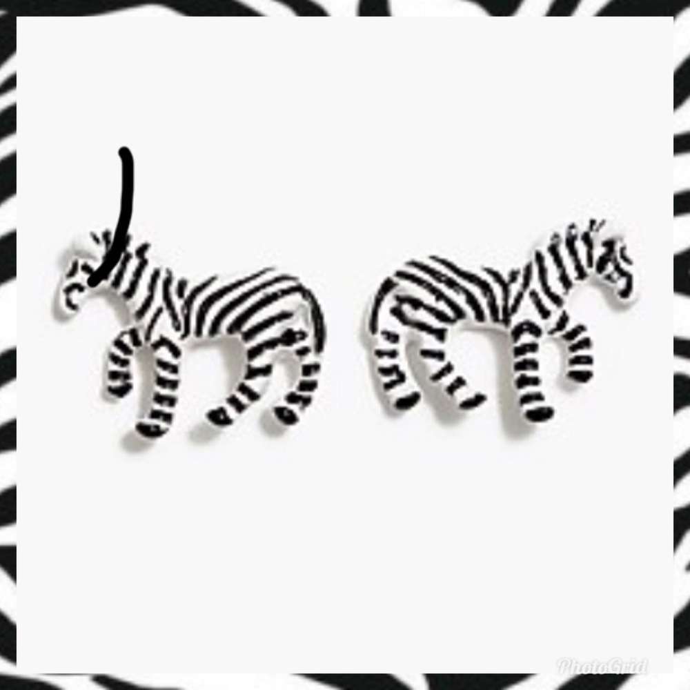 NEW CREWCUTS ZEBRA EARRINGS